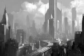 create stunning cyberpunk city illustrations