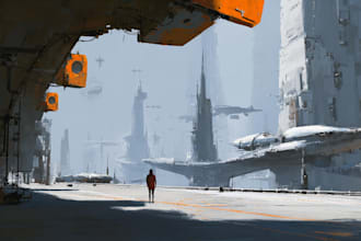 design futuristic cyberpunk cityscapes with neon vibes
