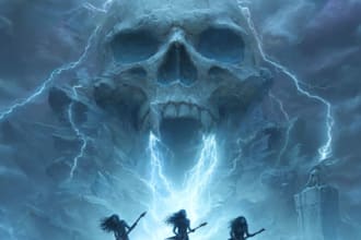 create a death metal or black metal album cover