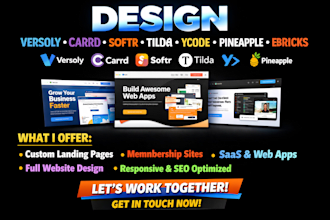 design versoly carrd softr tilda ycode pineapple bricks builder website design