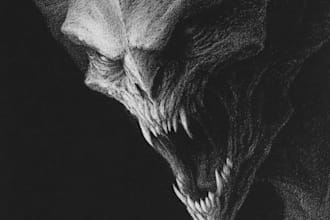 do illustrate of handmade horror monsters and characters art