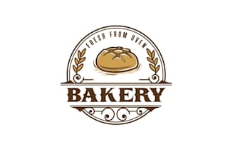 design a warm bakery logo with handmade style