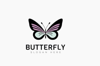 create a unique butterfly logo for beauty and fashion brand