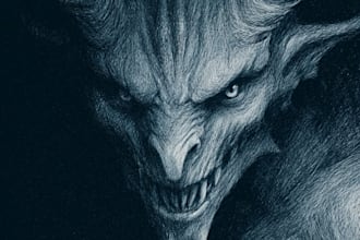 draw scary horror creature and fantasy character concept art