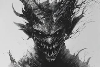 paint realistic horror, dark art for you no ai
