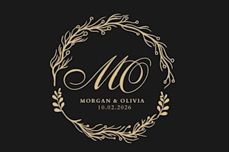 design a luxury wedding logo and monogram