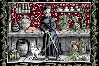 create dark art medieval detailed hand drawn illustration