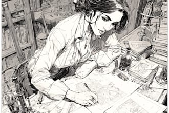 draw a comic book page illustration or webtoon episodes
