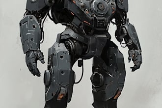 create retro mecha or scifi gundam art