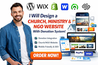 design a church ministry and ngo website with donation system