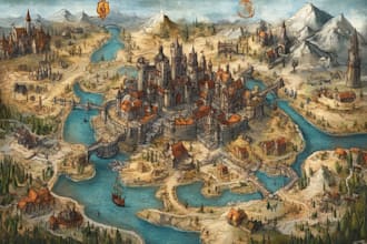 fantasy map illustration for map
