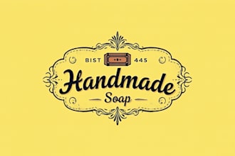 do unique handmade soap vintage logo design 1 day