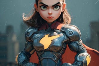 draw custom superhero character art in comic or realistic