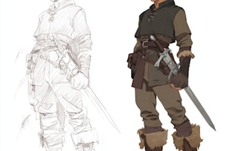 draw your dnd character art or original character design