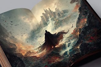 create stunning fantasy book cover character art