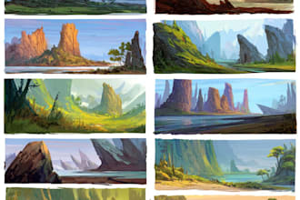 create stylized environment concept art, fantasy background