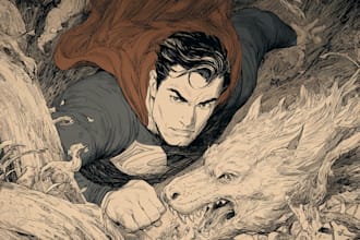 illustrate unique comic book scenes in your style