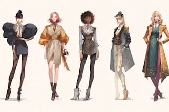 draw fashion illustrations and concept art