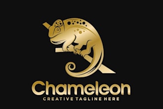 design a creative chameleon logo for your brand