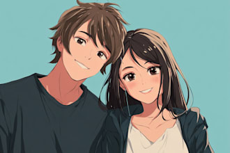 draw chibi couple or ship anime art