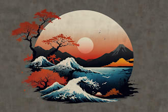 create a japanese style t shirts artwork