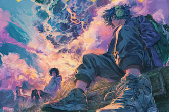 design stunning anime album cover art