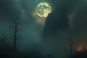 do mystical horror dark environment concept art or landscape