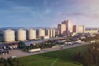 render industrial building, logistics plant layout, industrial facility remodel