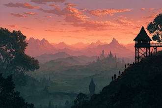 draw fantasy landscape or enviroment art for you