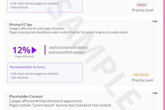 deliver a detailed SEO site health audit