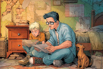 draw cartoon illustrations for book, album cover, or poster