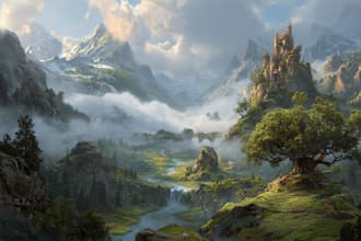 design amazing fantasy landscape