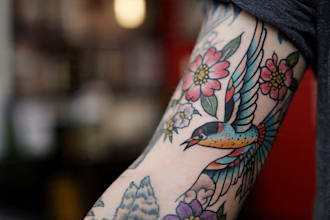 draw traditional tattoo style artwork