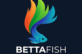 create a creative aquarium or betta fish logo
