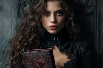 design a premium dark fantasy or gothic romance book cover