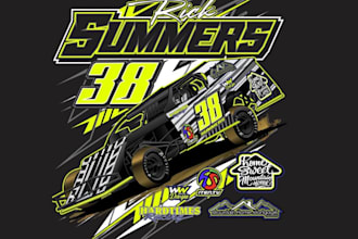 make custom dirt car racing t shirt logo design