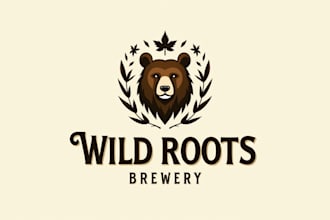 make eye catching bear head logo in my style