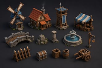 design stylized low poly 3d game assets for unity and unreal engine