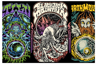 draw amazing 70s psychedelic vintage doom art