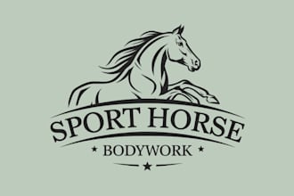 create horse equine equestrian farm animal dog logo design