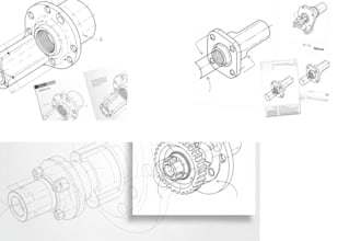 draw 2d technical drawing, product line drawing and manual
