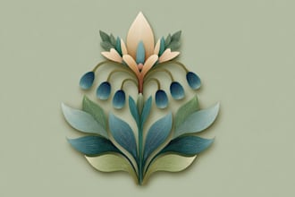 design feminine, hand drawn, botanical, boho logo