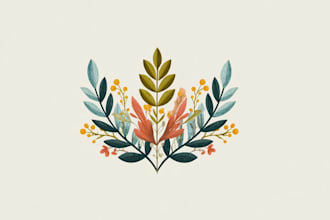 do boho hand drawn botanical minimalist logo design