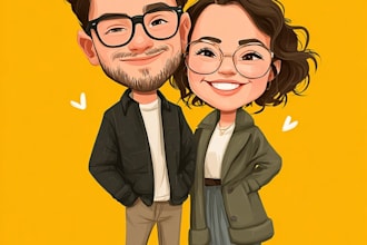 make family or couple caricature