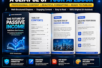 create ai ebook with content, design, and cover for passive income