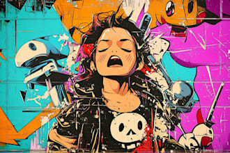 create a unique street pop art collage