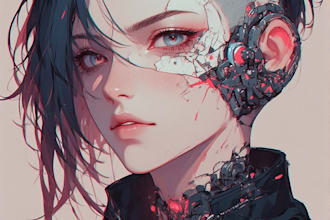 make a unique cyberpunk portrait for game