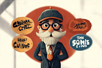draw retro vintage cartoon character illustration