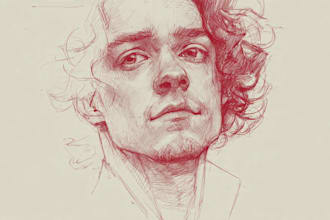 paint a unique colored sketch portrait
