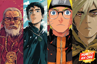 draw you as anime naruto, bnha, aot, junji ito, and more